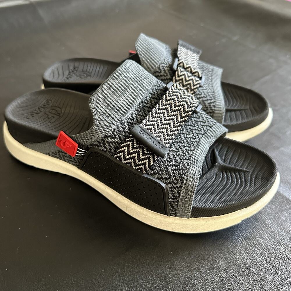 Coface Women’s 9 Ortho Sandals Arch Support Black Grey Slides 925